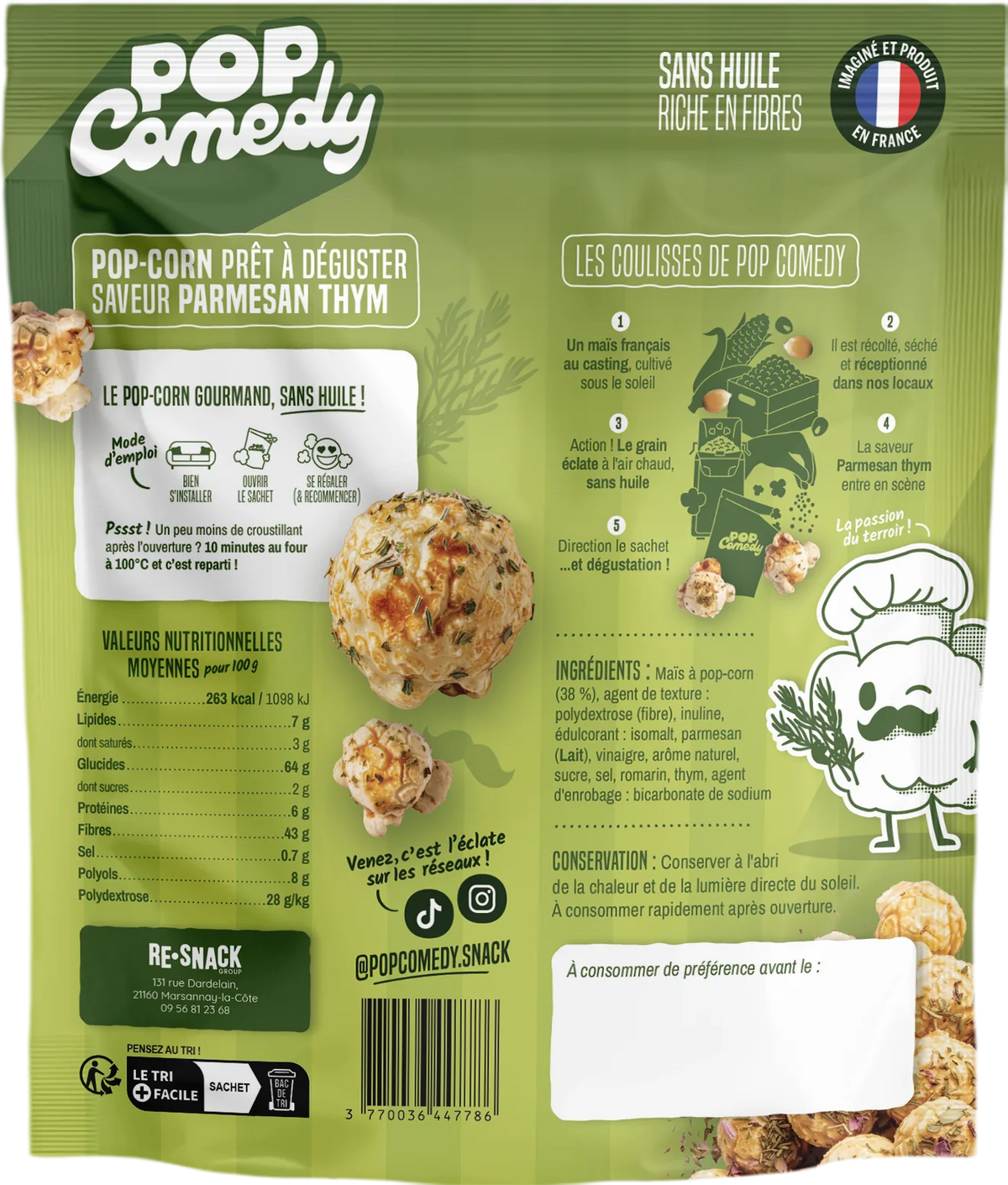 Pop-corn Parmesan Thym